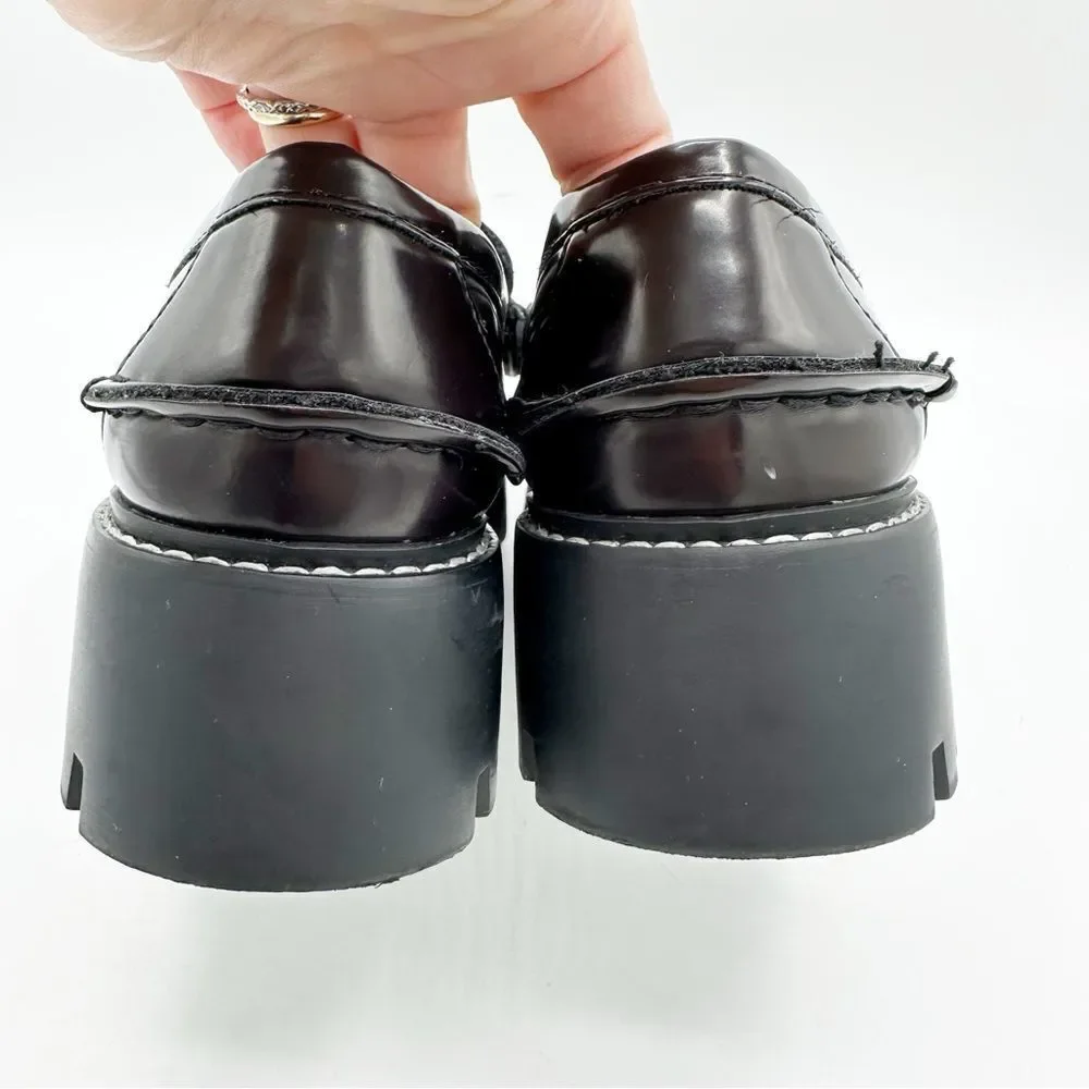 Mango Track Sole Faux Leather Slip-On Loafer with Track‎ Sole Deep Burgundy 7.5 - Picture 7 of 14